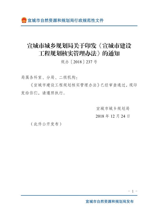 宣城市城乡规划局关于印发宣城市建设工程规划核实管理办法的通知规办2018237号政务公开版 高清PDF电子书下载