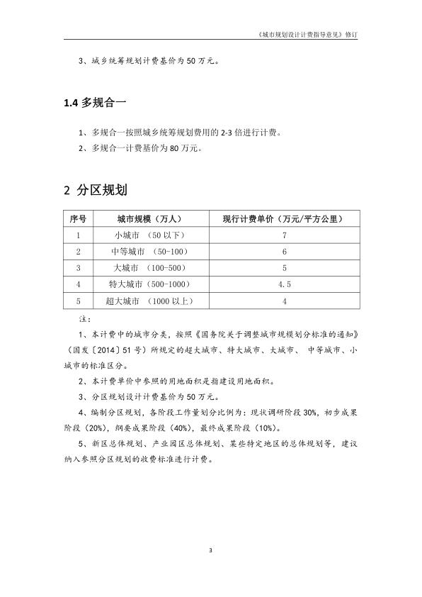  2017修订《城市规划设计计费指导意见》 